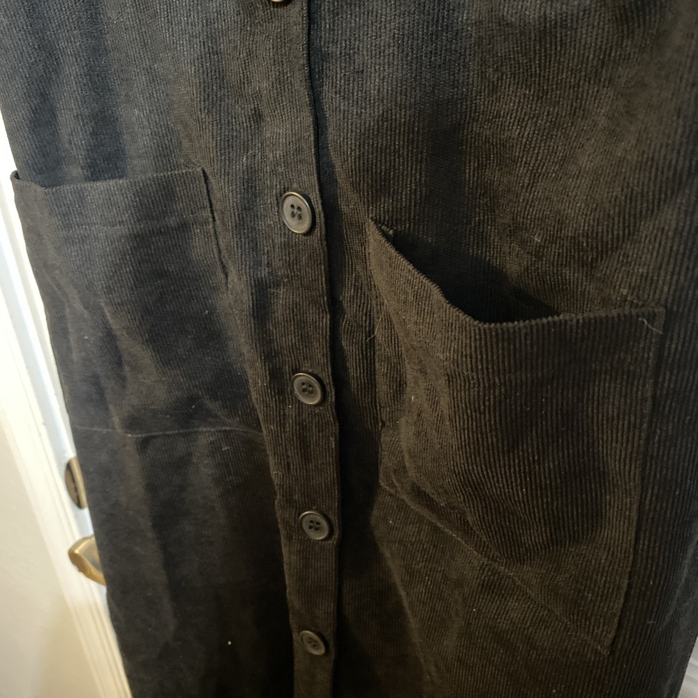 Shein Overall Corduroy, Dress Size S Pockets Mini Adjustable Black - Picture 9 of 11
